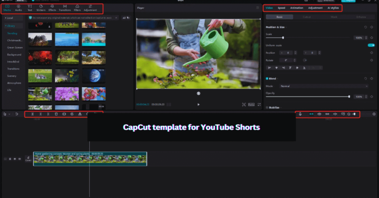 CapCut template for YouTube Shorts